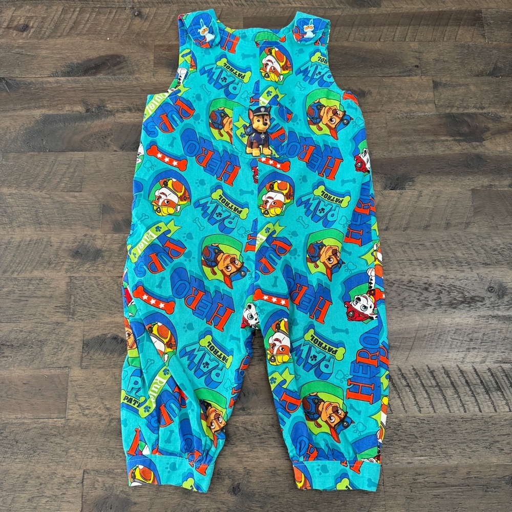 18m Handmade Paw Patrol Blue Romper Overalls